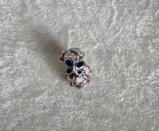 Pandora  pink/blue butterfly arrangement spacer very good condition