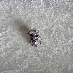 Pandora  pink/blue butterfly arrangement spacer very good condition