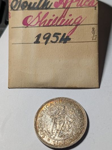 South Africa Silver Shilling 1954