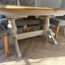 EZ Loving LOIRE Grey Oval Extending Dining Table & 6 fabric chairs Image 3
