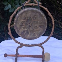 Art Nouveau Gilded Bronze/Brass Dinner Gong