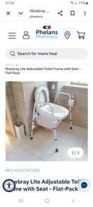 Mowbray lite raised toilet seat with handles