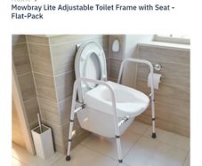 Mowbray lite raised toilet seat with handles