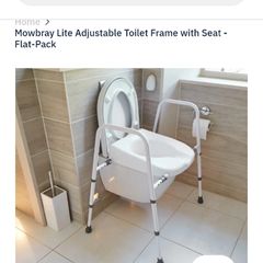 Mowbray lite raised toilet seat with handles