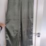 Skylar Rose Olive Green Satin Striped Wide-Leg Trousers ] Image 7