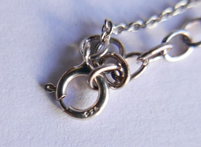 Sterling Silver 925 Cubic Zirconia Polished Triple Circle Pendant and Chain in the original box L 17" - 4,65g