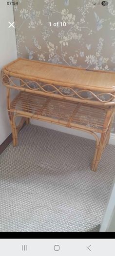 Mid century bamboo wicker console table