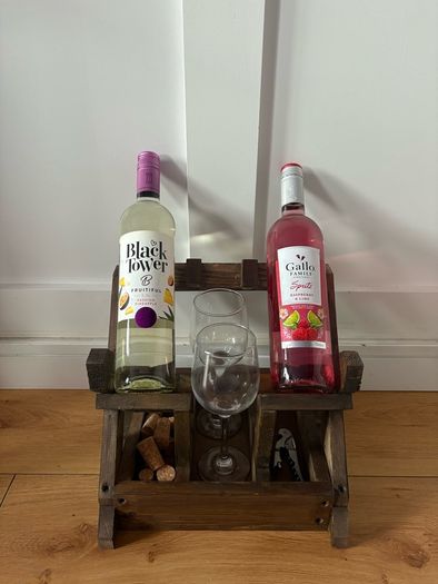 Handcrafted Rustic Wooden Wine Holder