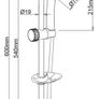 Slide Rail Shower Kit - Chrome Image 2