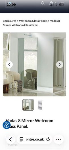 New 1000 x 1900 mirrored wetroom panel