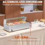 3-Pan Commercial Food Warmer,3 x 8QT Electric Steam Table w/Glass Cover,1500W Countertop Stainless Steel Buffet Bain Marie Image 7