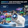 Mini Projector 4K 1080P Full HD Video Portable Projector Support with WiFi 6 & Bluetooth 5.2, Auto Keystone Adjustment Built-in Apps Smart with 270 Rotation for USB/TV Stick/HDMI-White Image 5