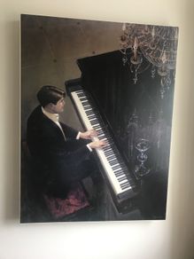 Large oil on canvas "Piano "Roy Edwards fine Arts collection