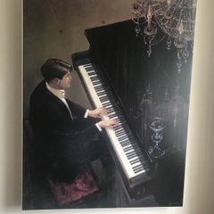 Large oil on canvas "Piano "Roy Edwards fine Arts collection