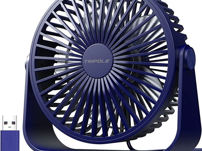 USB Desk Fan, 3 Speeds Adjustable Strong Wind Table Fan, 360 Degree Rotation Mini Personal Fan 6 Inches Portable Cooling Fan for Desktop Office Home Bedroom Car Outdoor Camping MULTIPLE COLOURS AVAILABLE (FREE POSTAGE)