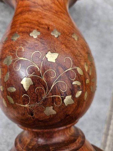 Beautiful brass inlayed lamp/occasional table