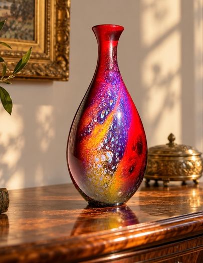 Masterpiece Antique Royal Doulton - SUNG Flambe Vase - Signed by both Noke and Moore (c.1925)