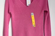BNWT Size 14 Ladies Pink V Neck Jumper by Penney's