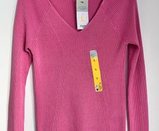BNWT Size 14 Ladies Pink V Neck Jumper by Penney's
