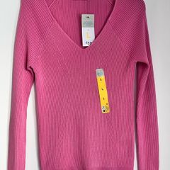 BNWT Size 14 Ladies Pink V Neck Jumper by Penney's