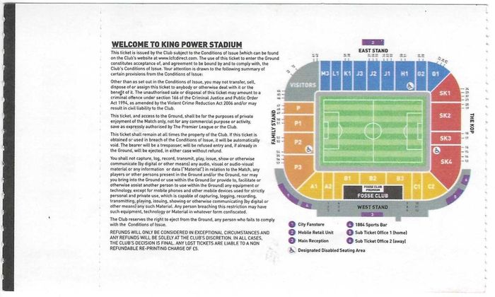 Leicester City vs Arsenal Ticket Stub | Jamie Vardy Premier League Debut - 0048