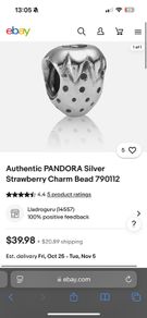 2 Strawberry Pandora charms