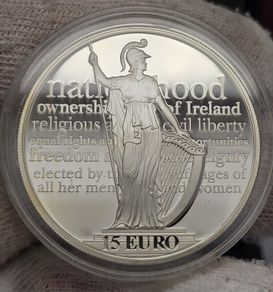 Ireland 2016 Silver Proof 15 Euro Coin 100th Anniversary of the Proclamation of the Irish Republic in Original Holder with COA