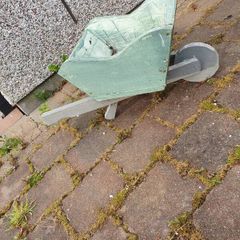 Wooden wheelbarrow planter