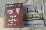 Very rare - Joint Irish and USA release of James Hoban stamp 1981 presentation pack limited edition 3 stamp pack