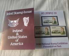 Very rare - Joint Irish and USA release of James Hoban stamp 1981 presentation pack limited edition 3 stamp pack
