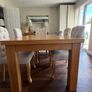 Wooden Oak dining table with 6 chairs (extendable) Image 5