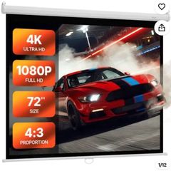 projector screen 90" x80"
