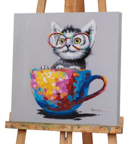 Cute Cat Painting - acrylic on canvas