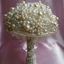 Custom made luxury pearls  bouquet handmade crystal ivory brooch Image 3
