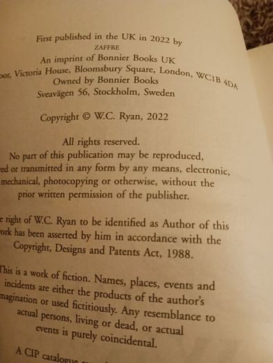 The Winter Guest/ W. C. Ryan/ 2022/ Signed/ 1st edition