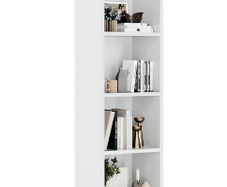 Tall Bookcase 6 Tiers White