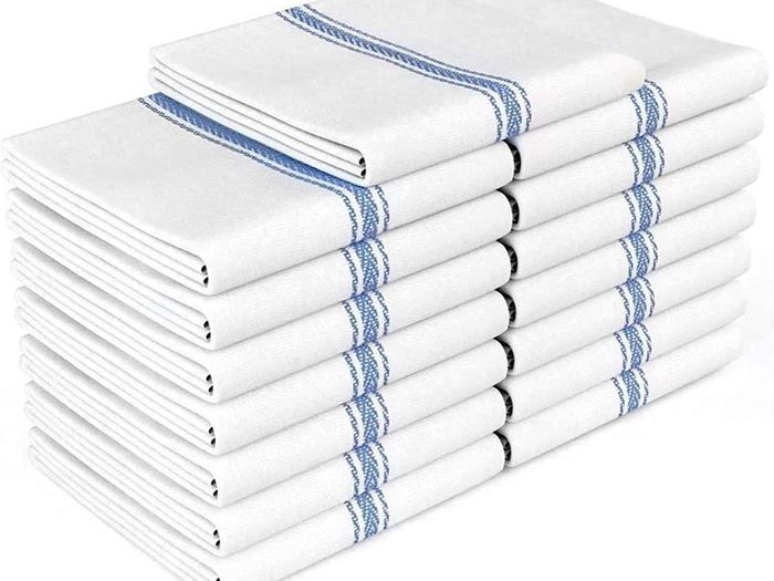 Tea Towel Set- 15 Pack White Kitchen Towels 100 Natural Cotton Dish Catering Towels Soft and Absorbent Flour Sack Towels makes them Great Bar Cloth Towels