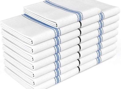 Tea Towel Set- 15 Pack White Kitchen Towels 100 Natural Cotton Dish Catering Towels Soft and Absorbent Flour Sack Towels makes them Great Bar Cloth Towels