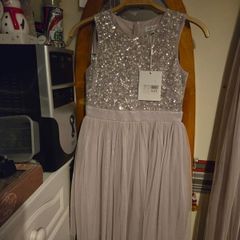 3 bridesmaid dresses and 2 flower girl dresses