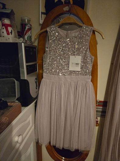 3 bridesmaid dresses and 2 flower girl dresses