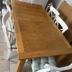 oak extendable table & chairs