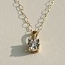9ct Gold Solitaire Diamond Pendant & Chain Image 4