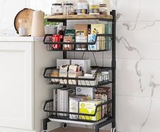 NEW SALE | Storage Rack,kitchen Trolley,Vegetable Trolley on Wheels,4 Tier