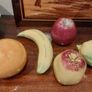 Vintage Mid Century Portuguese Ceramic Majolicaware Cabbage Leaf Bowl Complete with Five Pieces of Fruit by Bordallo Pinheiro, Circa 1950s - Kitschtastic!!! Image 8