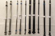 Bicycle spokes, 2.0mm straight gauge, J-bend, various sizes, colors, materials