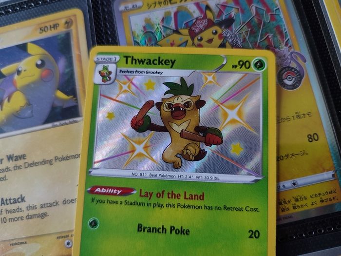 Thwackey ! Baby Shiny ! Shiny Rare ! from Shining Fates Set ! 2019 ! Pokemon Card !