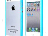 Hard Plastic Rubber Bumper Case with Metal Buttons for Apple Iphone 5 Free Screen Protector Front Back