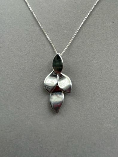 silver petal necklace