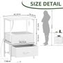 Bedside Table Set of 2 with Charging Station and LED Light, Small Bed Side Table for Bedroom Dorm Kids Room Closet Image 2