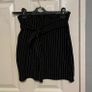 Black pin stripe crop top and skirt Image 2